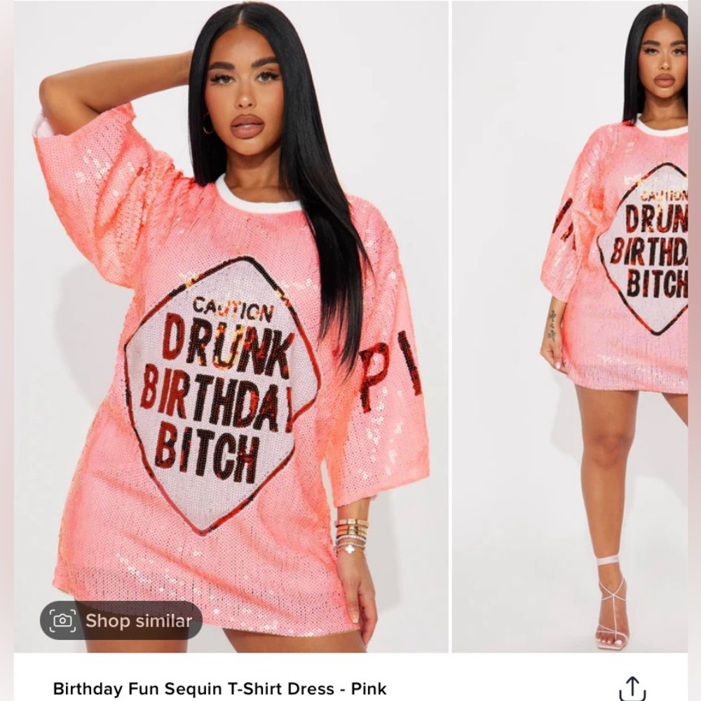 Birthday Fun Sequin T-shirt Dress